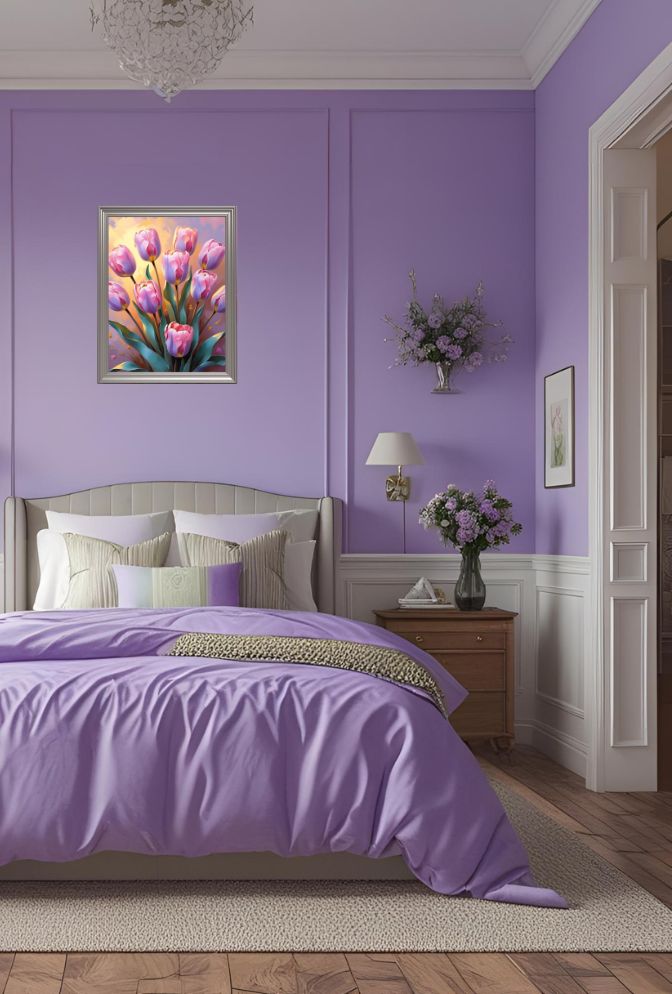 Painted Spring: Purple Tulip Canvas Art
