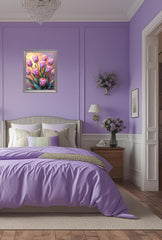Painted Spring: Purple Tulip Canvas Art