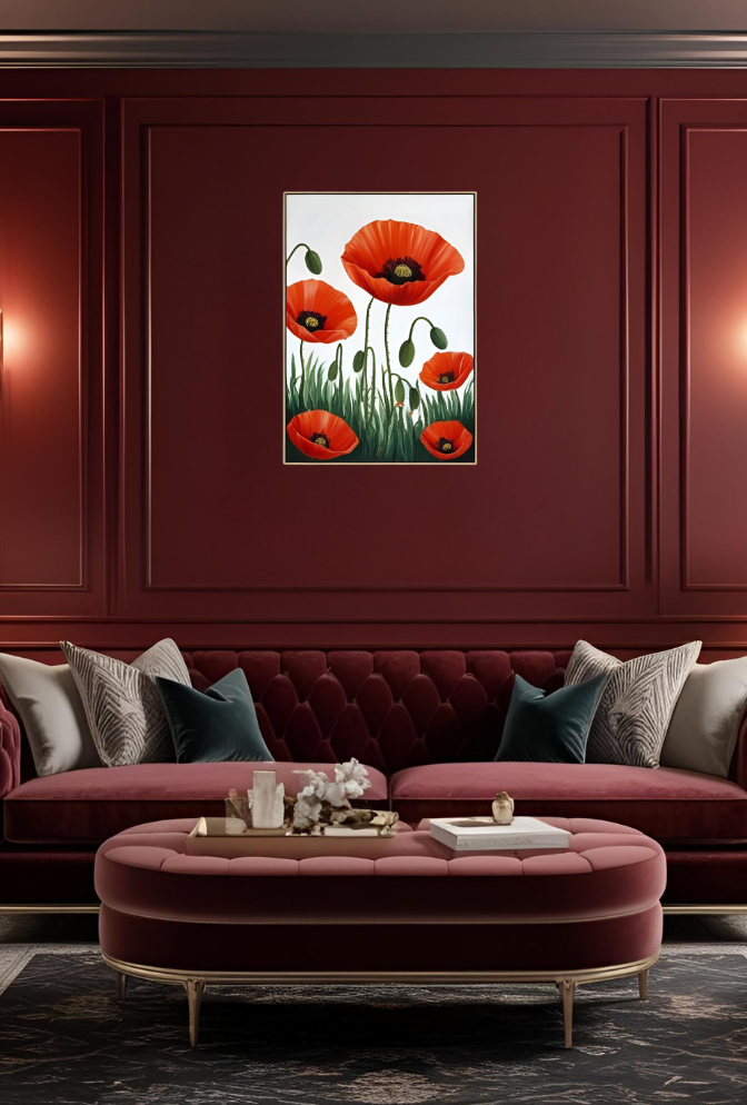 Poppy Canvas Wall Art Poster