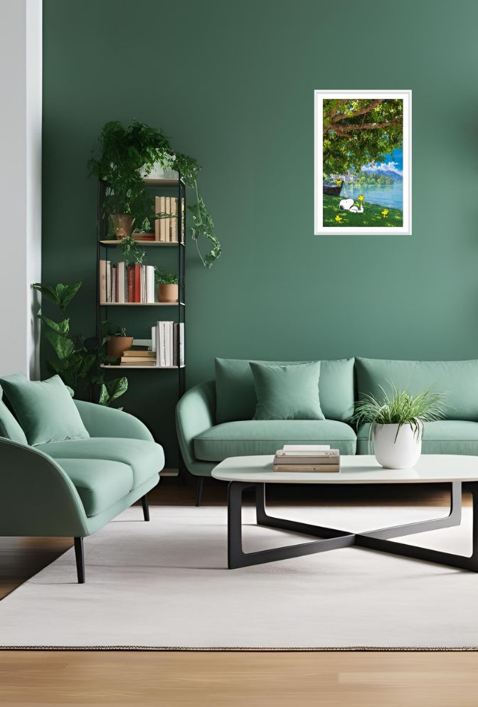 Lakeview Snooze: Serene Snoopy Canvas Art