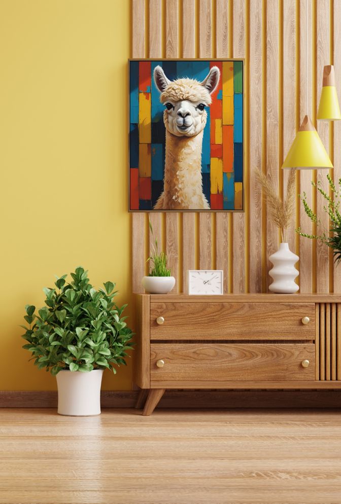 Whimsical Alpaca Canvas Wall Art for a Cozy Home