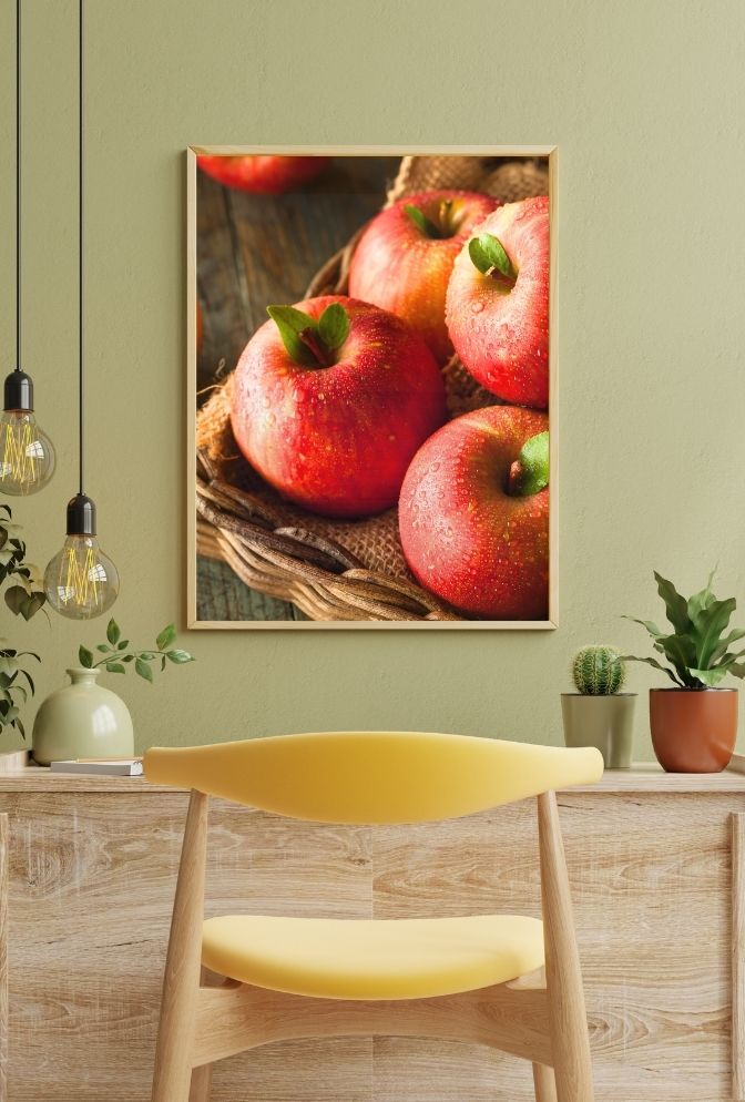 Crimson Harvest: Fresh Apple Canvas Art