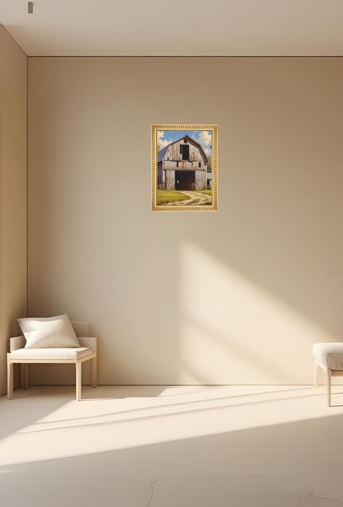 Rustic Charm: Old Barn Canvas Wall Art