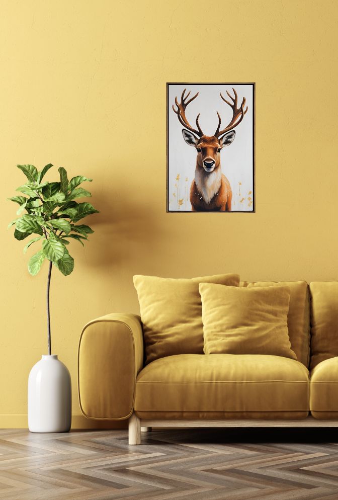Majestic Reindeer Canvas Art: Winter's Grace for Your Home
