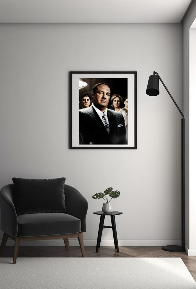 Sopranos: Tony's Crew Canvas Art - HBO Mafia Drama