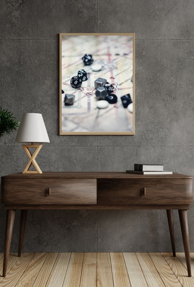 Chance Encounter: Dice & Map Canvas Art