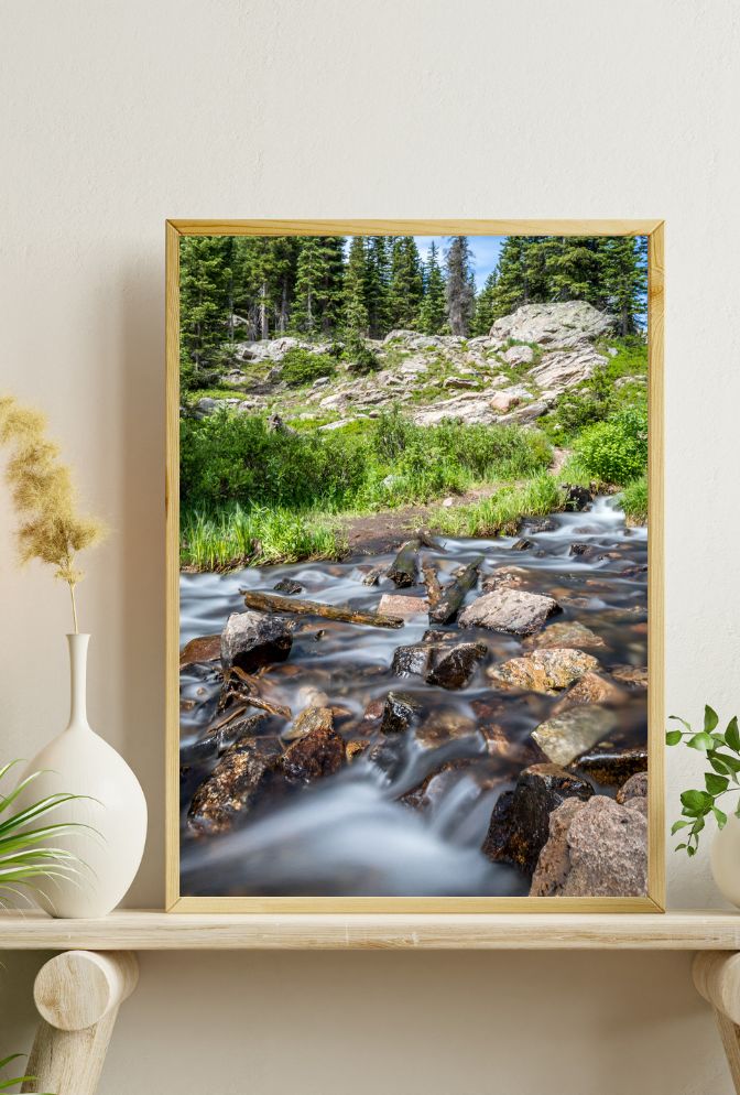 Rocky Mountain Stream: Tranquil Canvas Art