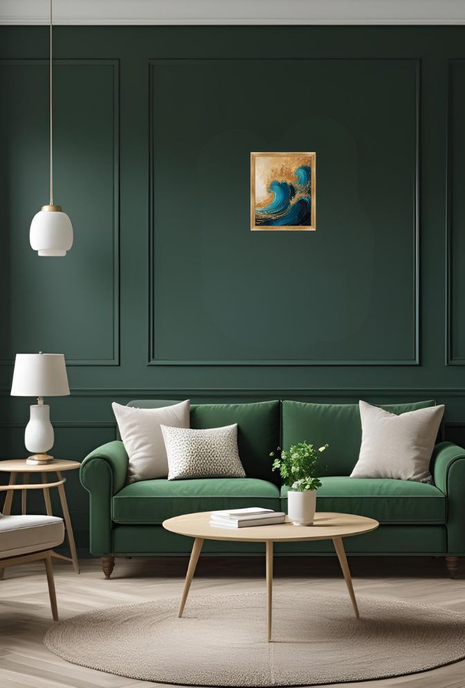 Glimmering Tides: Shiny Canvas Wall Art