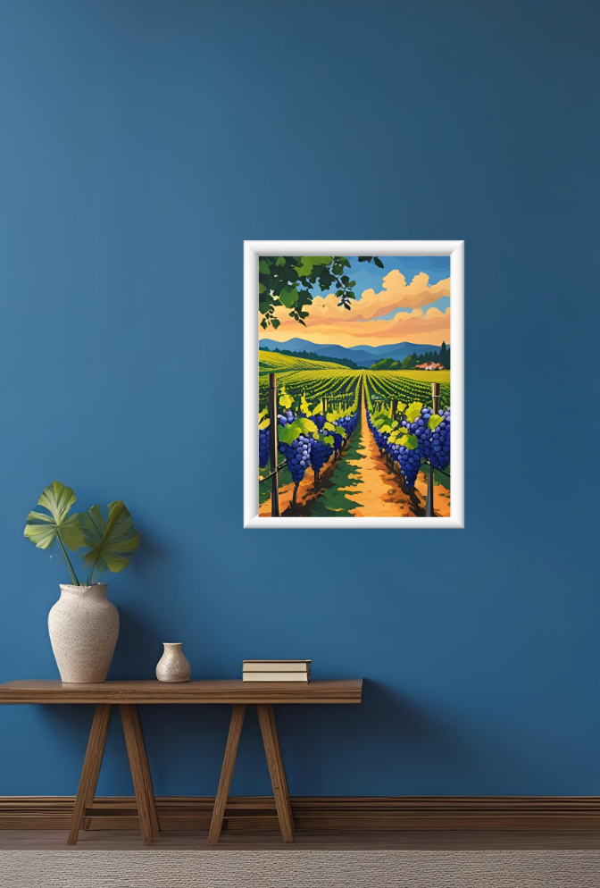 Vineyard Canvas Wall Art: Bring the sun-soaked vineyard scenery into your daily space quietly