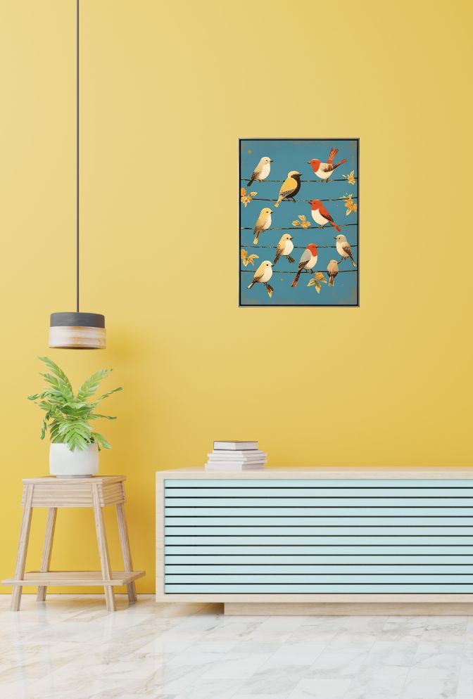Twittering Friends: Birds on a Wire Art
