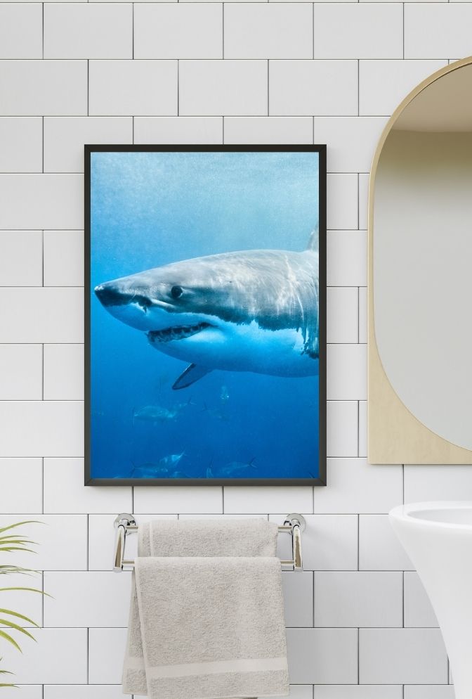 Majesty of the Deep: Great White Shark Canvas Art