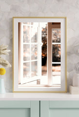 "A Glimpse of Serenity: Open Window Canvas Wall Art"