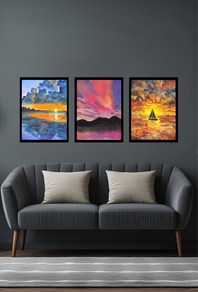 Ganfaner Triple Canvas Wonder: Mesmerizing Wall Art for Your Home