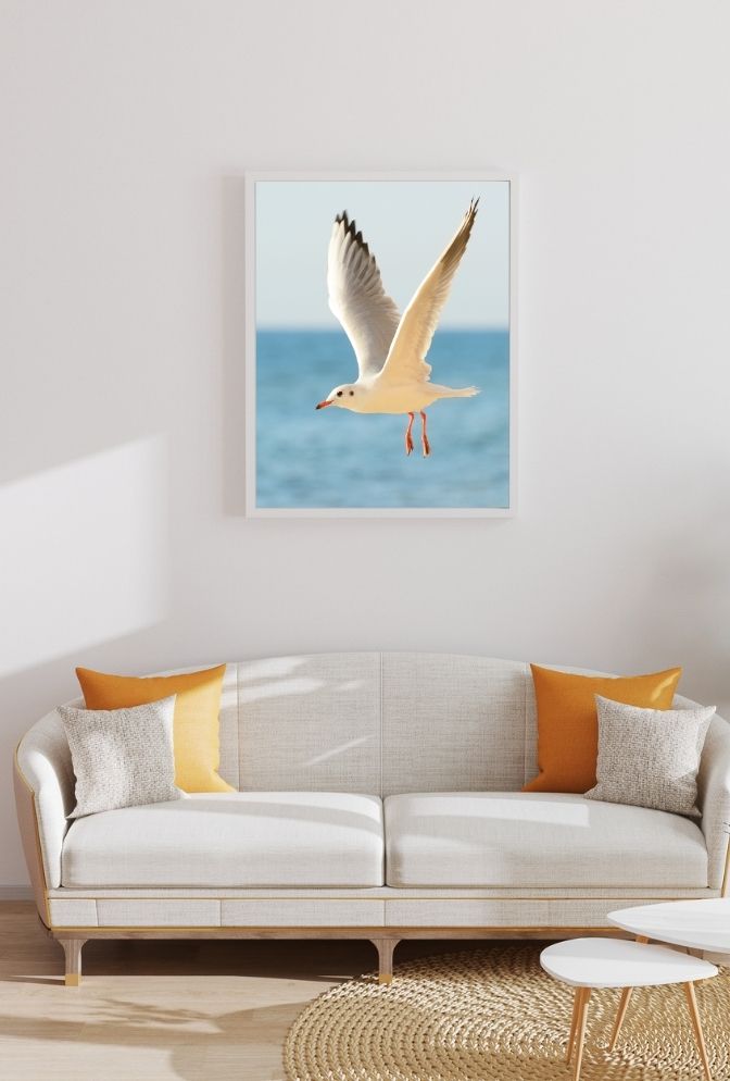 Coastal Freedom: Seagull Canvas Art - Ocean Breeze