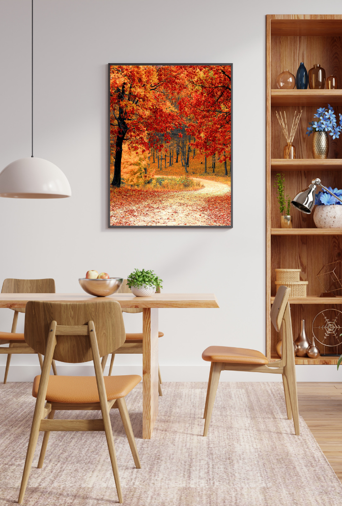 Autumn Blaze: Red Tree Canvas Art