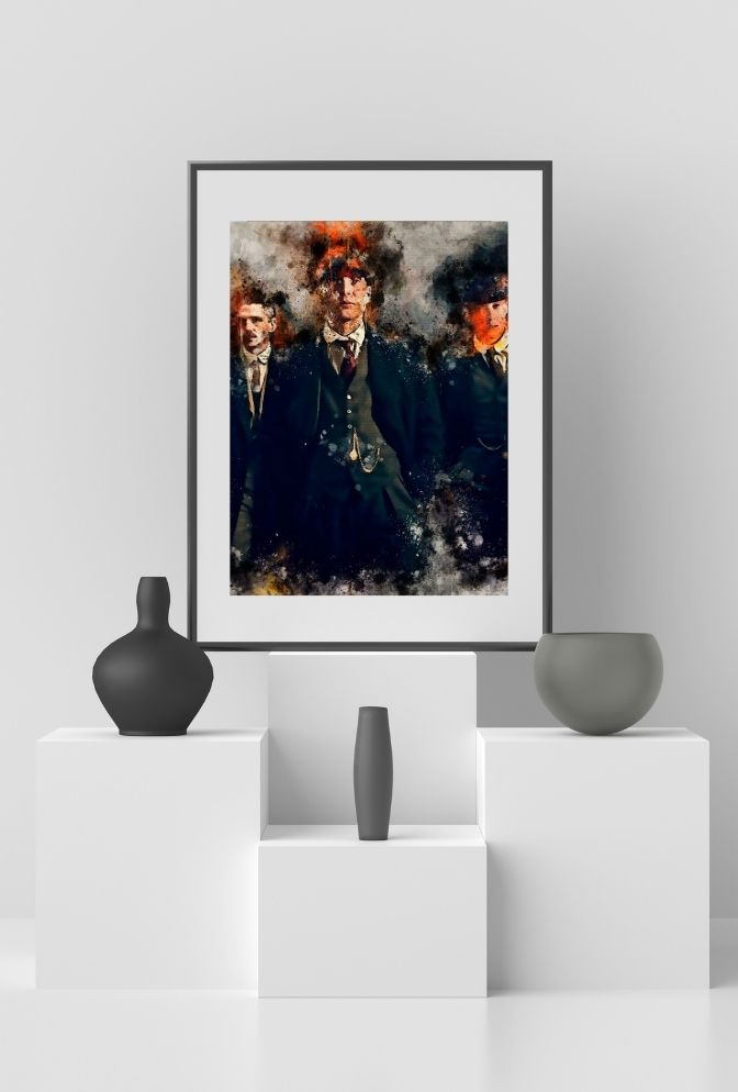 Shelby Gang Watercolor Canvas Art - Bring the Grit of Peaky Blinders to Your Walls