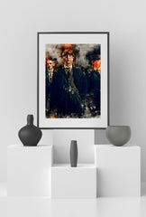 Shelby Gang Watercolor Canvas Art - Bring the Grit of Peaky Blinders to Your Walls