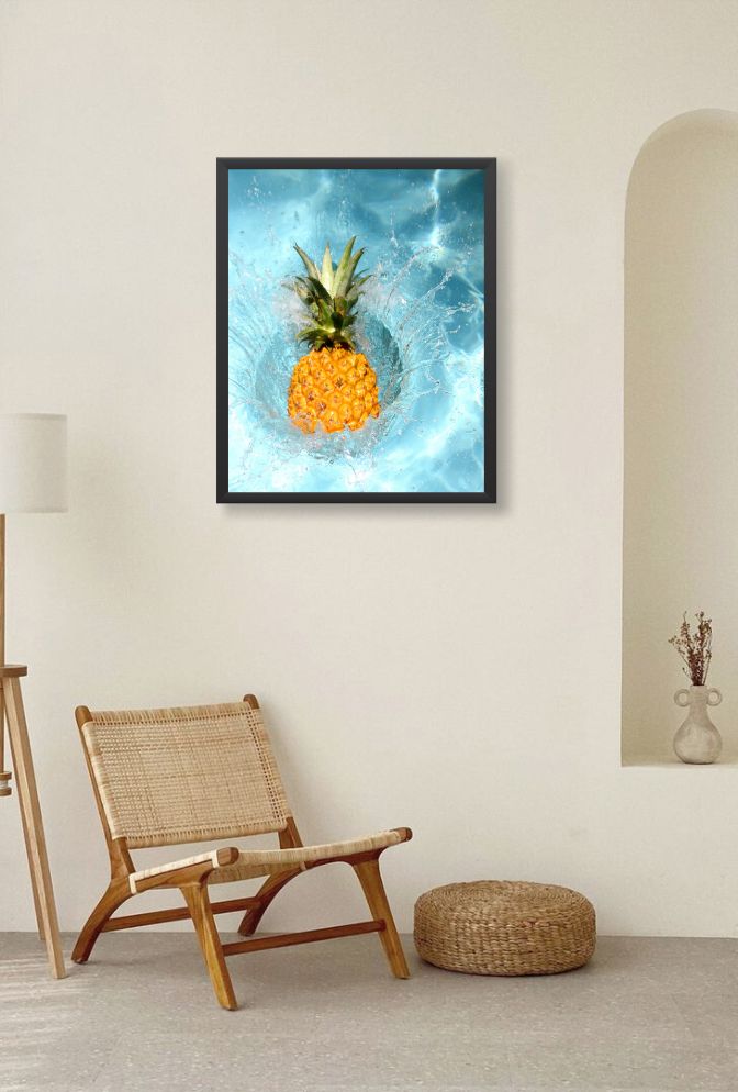 Tropical Splash: Pineapple Canvas Art