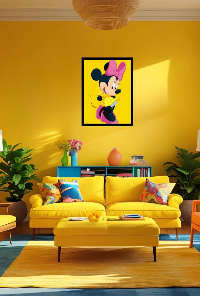 Cheerful Minnie Mouse Canvas Art - Disney Polka Dot Decor
