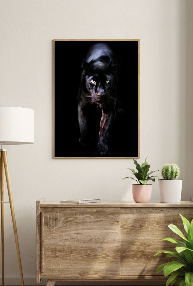 Shadow Stalker: Black Panther Canvas Art