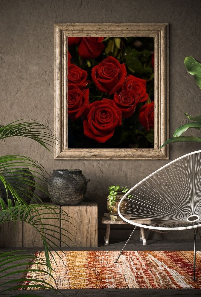 Velvet Red Rose Canvas: Timeless Elegance for Your Home