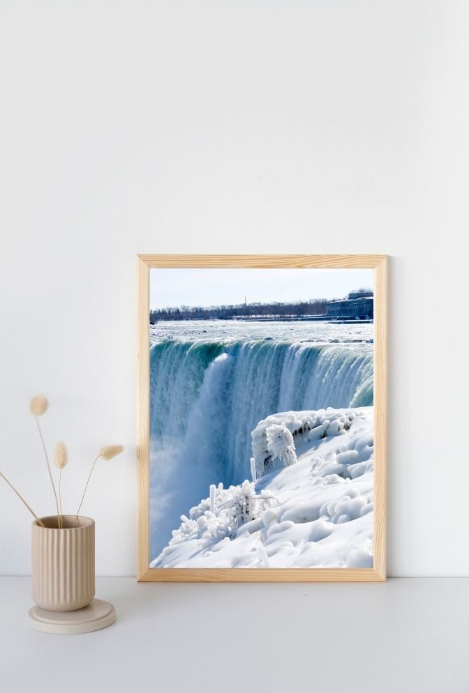 Niagara's Frozen Majesty: Winter Waterfall Canvas Art
