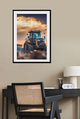 Golden Harvest: Tractor Canvas Art
