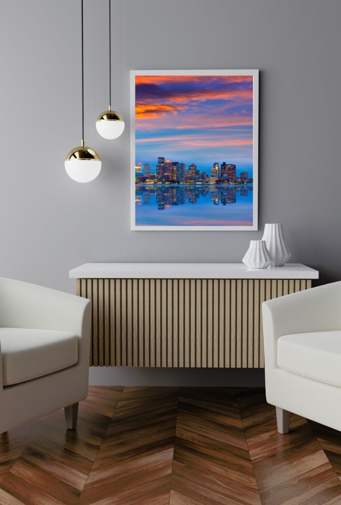 Boston Twilight: Waterfront Canvas Art