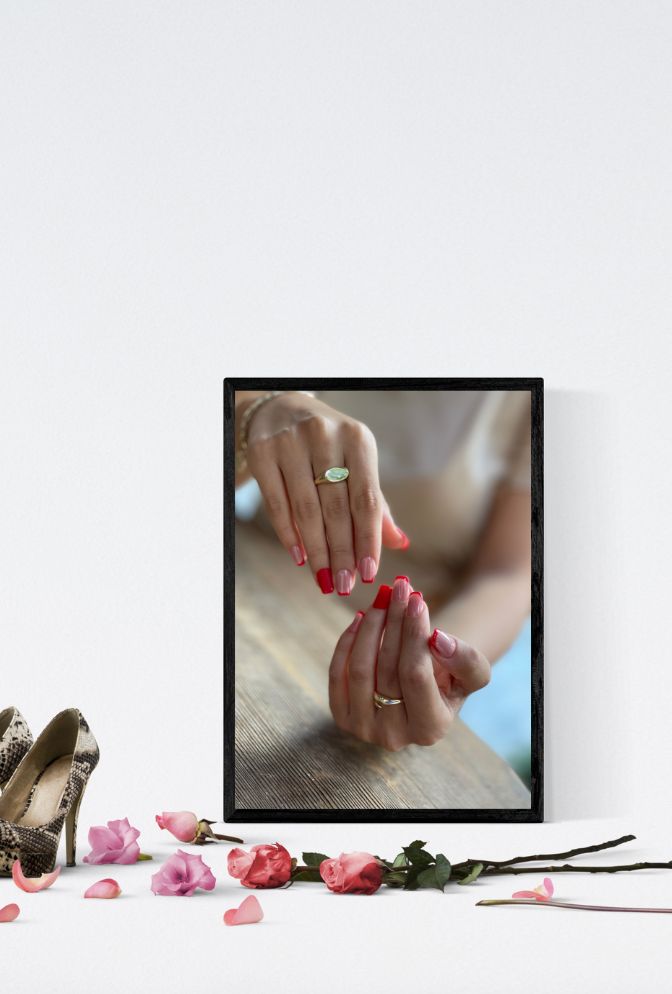 Rainbow Nail Art Canvas: Chic Style for Fashion-Forward Decor