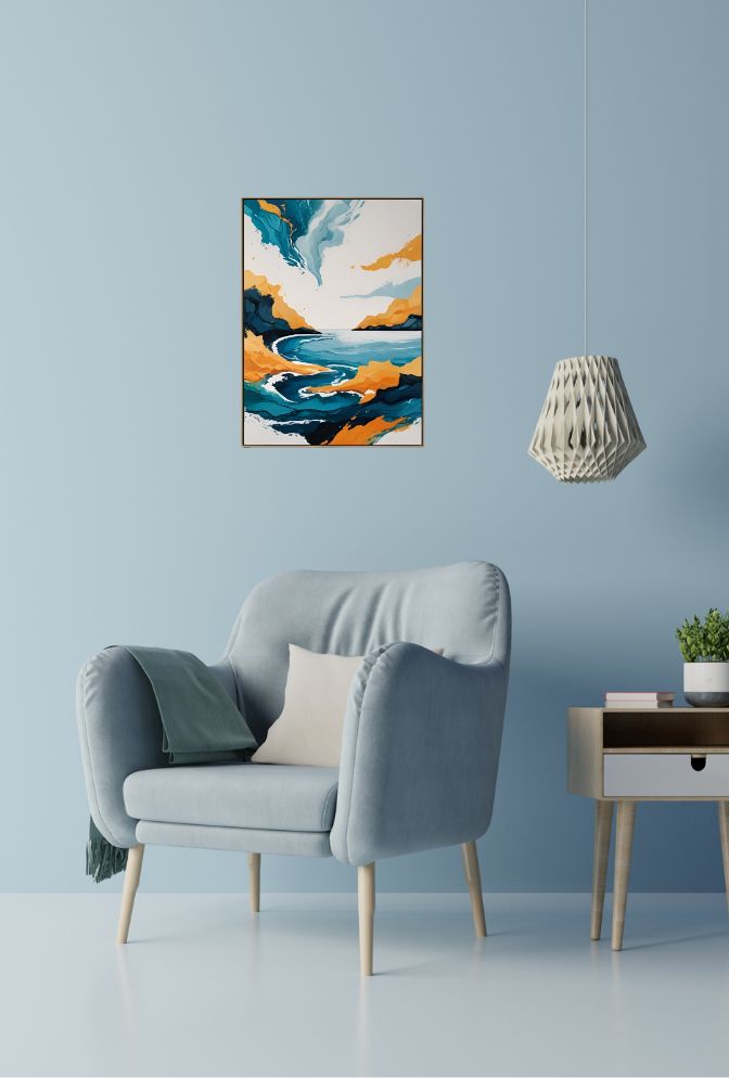 Serene Shores: Embrace Coastal Calm with Abstract Canvas Wall Art