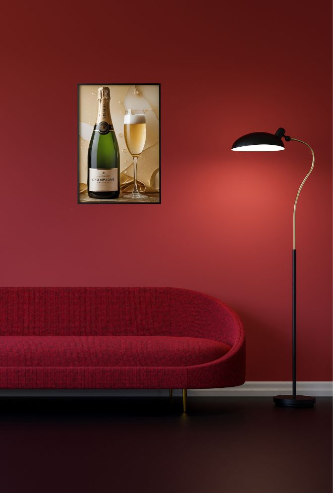 Effervescent Elegance: Celebrate Style with Champagne Canvas Wall Art