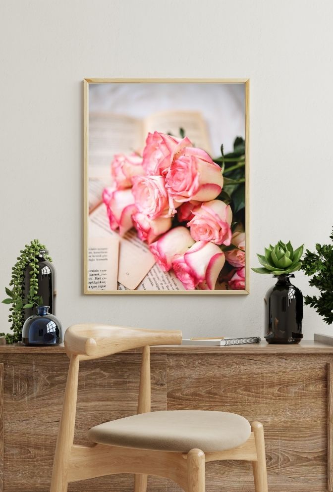 Blush Bloom: Pink Rose Canvas Art