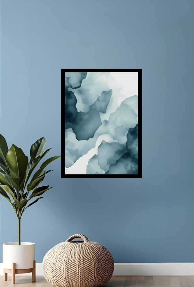 Wall Art Canvas: Duck Egg Blue That Breathes Softness-Ganfaner