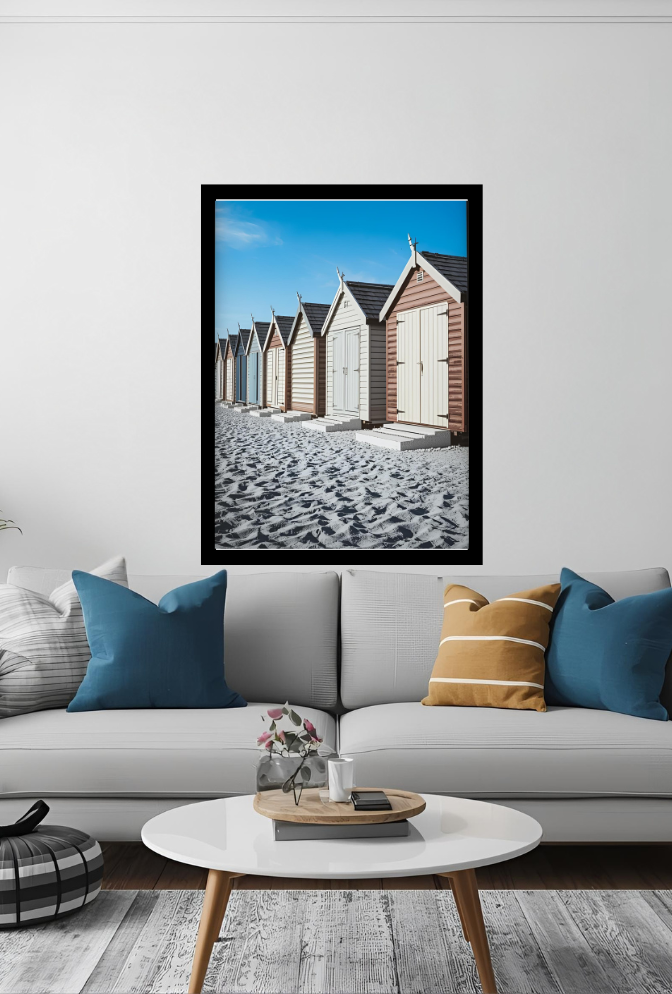 Wall Art Canvas: Beach Huts Bringing Coastal Charm-Ganfaner