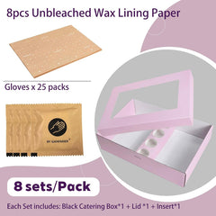8PK Pink Heavy Duty Cardboard Pastry Serving Boxes with Lids, Catering Platter Box for Party Camp 15"x10"x3.5"
