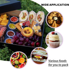 Ganfaner 8PCS Black Cardboard Grazing Box with Clear Lids - 15"x10"x3.5" Disposable Charcuterie Platter Serving Trays, BPA-Free Bakery Boxes for Cookies Cupcakes Pastries Catering Take-Out Parties
