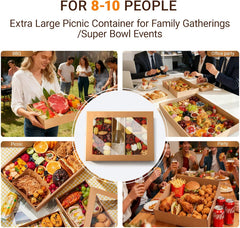 5PK Extra Large Disposable Cardboard Pastry Boxes with Lids, Charcuterie Boxes 17.5"x13.5"x3.5"