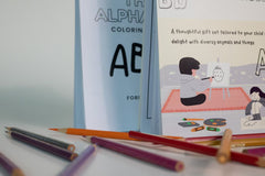A-Z Coloring Drawing Book Including 26 letters with Relavant Objects Line Sketch