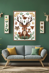 Ganfaner Woodland Animal Canvas Wall Art: Forest Magic for Your Walls