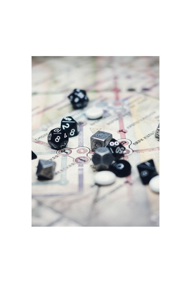 Chance Encounter: Dice & Map Canvas Art