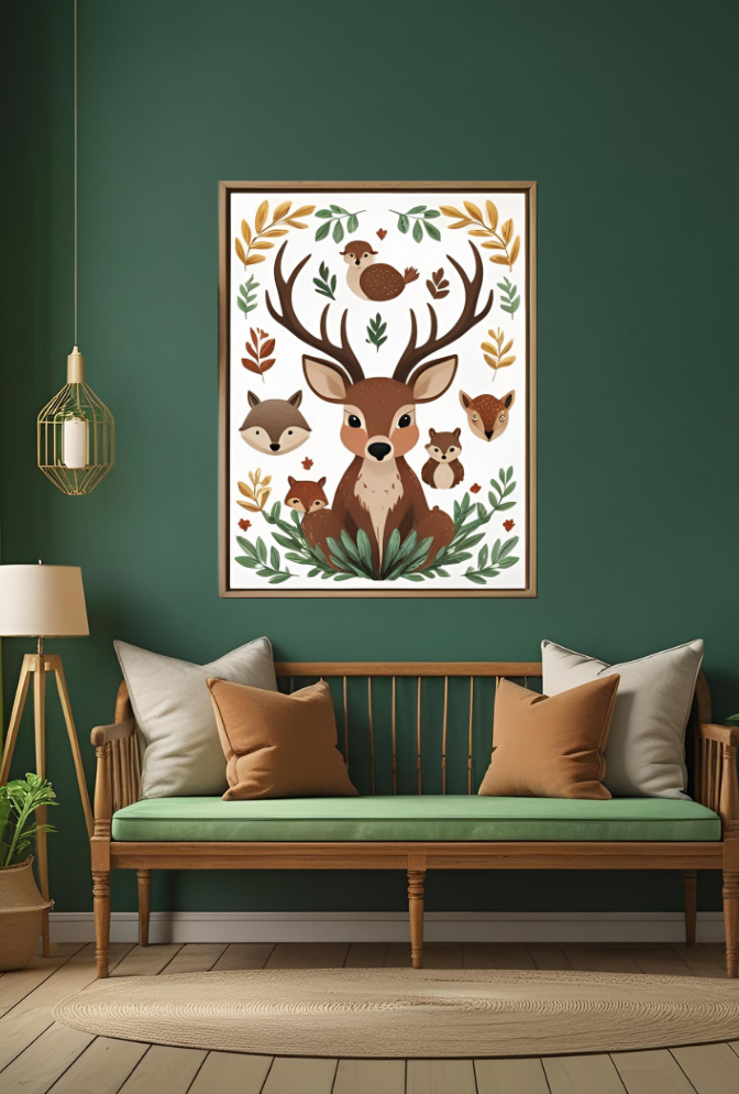Ganfaner Woodland Animal Canvas Wall Art: Forest Magic for Your Walls