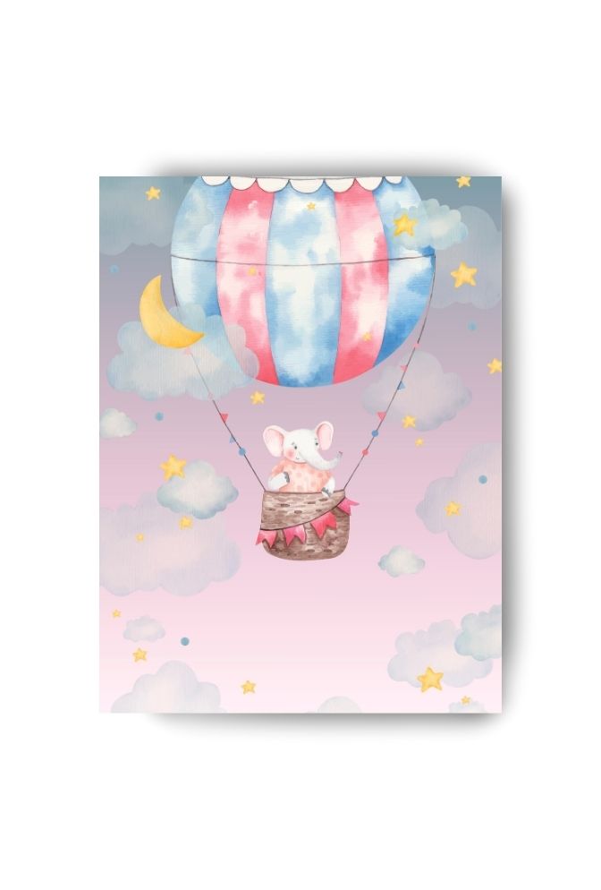 Elephant Dreams: Nursery Balloon Canvas Art