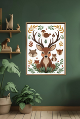 Ganfaner Woodland Animal Canvas Wall Art: Forest Magic for Your Walls