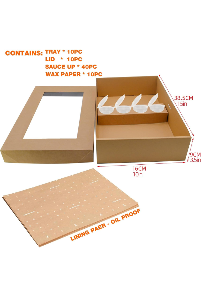 Ganfaner 10-Pack Large Catering Trays with Lids and Cup Insert
