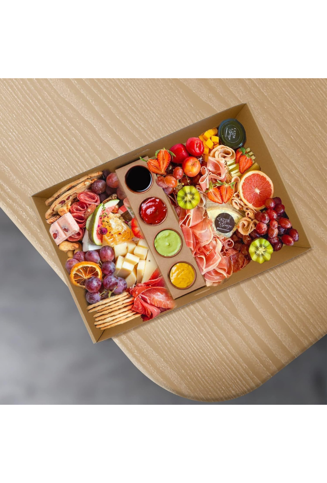 Ganfaner 10-Pack Large Catering Trays with Lids and Cup Insert