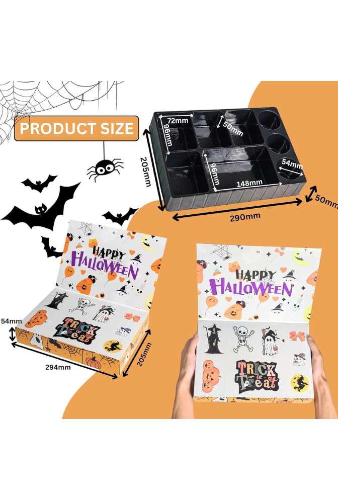 Ganfaner 10 Sets 8Grid 2025 Halloween Advent Calendar Boxes for Kids
