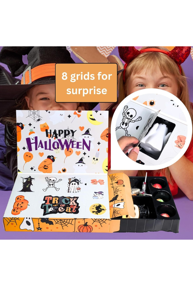 Ganfaner 10 Sets 8Grid 2025 Halloween Advent Calendar Boxes for Kids