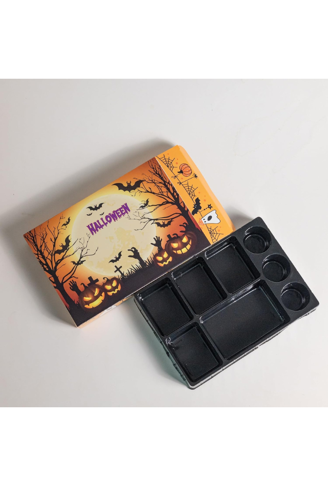 Ganfaner 10 Sets 8Grid 2025 Halloween Advent Calendar Boxes for Kids