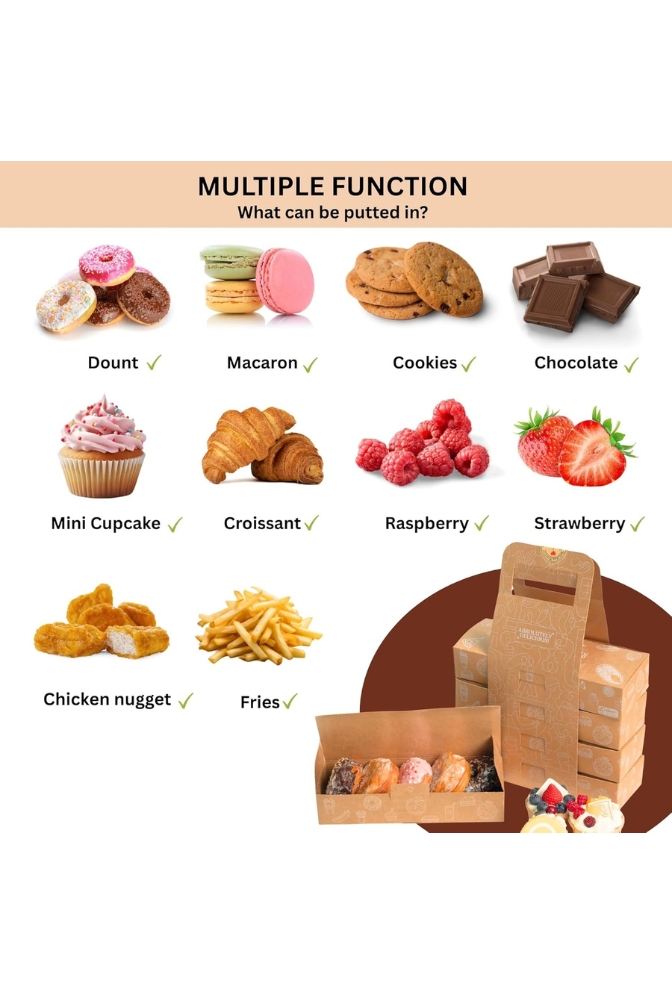 Ganfaner 12 Sets 48pcs Bakery Pastry Boxes with Handle