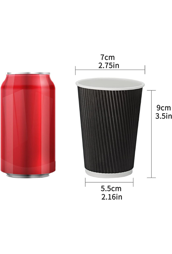 Ganfaner 12oz 100 Sets Disposable Coffee Cups with Lids & Sleeves
